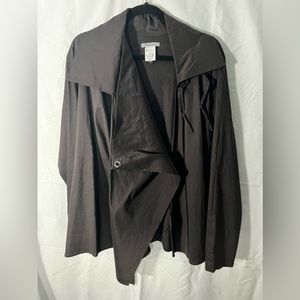 Lovely asymmetrical jacket from Sarah Pacini in dark burgundy